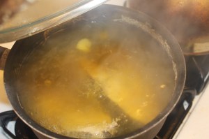 Creating fish stock.