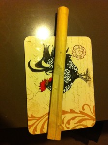 Tatiana Radzim's Pal'i Funchi, used to "lele" (massage-stir) the mixture.