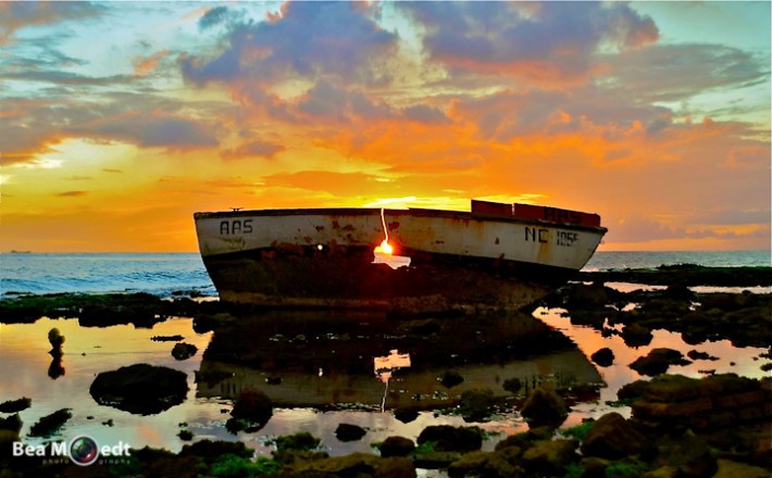 Sunset on the water (Curacao). Photo and caption by Bea Moedt. 