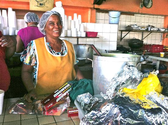 At the Grasia di Dios stall.