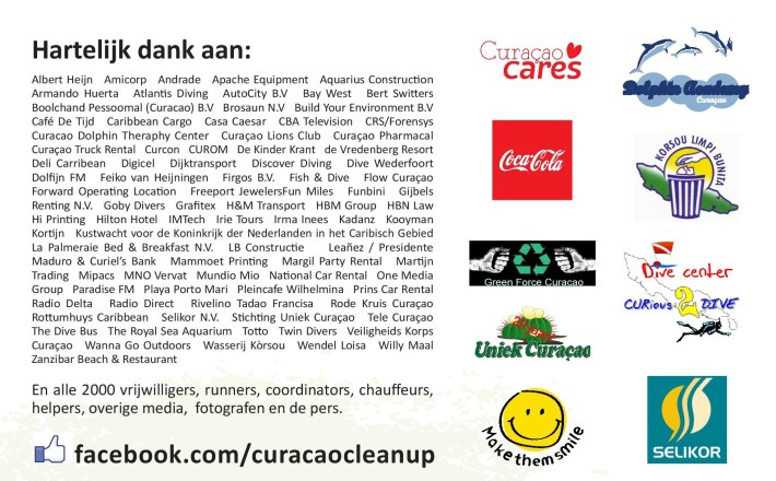 Curacao Clean Up's Algemeen Dagblad "Thank You" card.